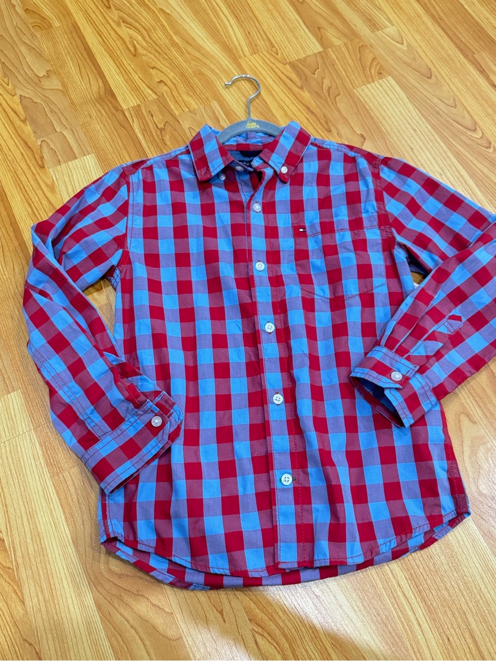 Kids plaid Red & Light Blue Button-Down Shirt